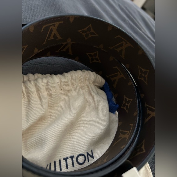 AUTHENTIC Louis Vuitton Initials Reversible Monogram Macassar Belt - Picture 7 of 14